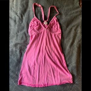 Neon pink adjustable tank top